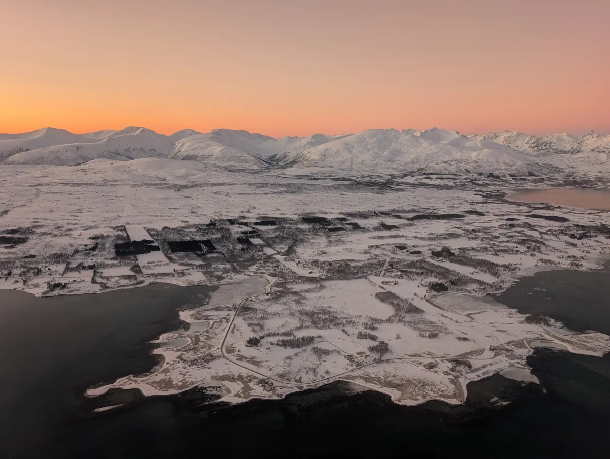 Flight Paris Tromso Winter sunset Flight Paris Tromso Winter sunset