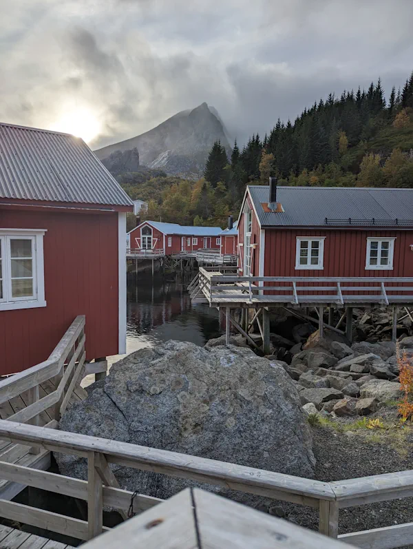 red houses, Nusfjord fishing village, Lofoten Islands