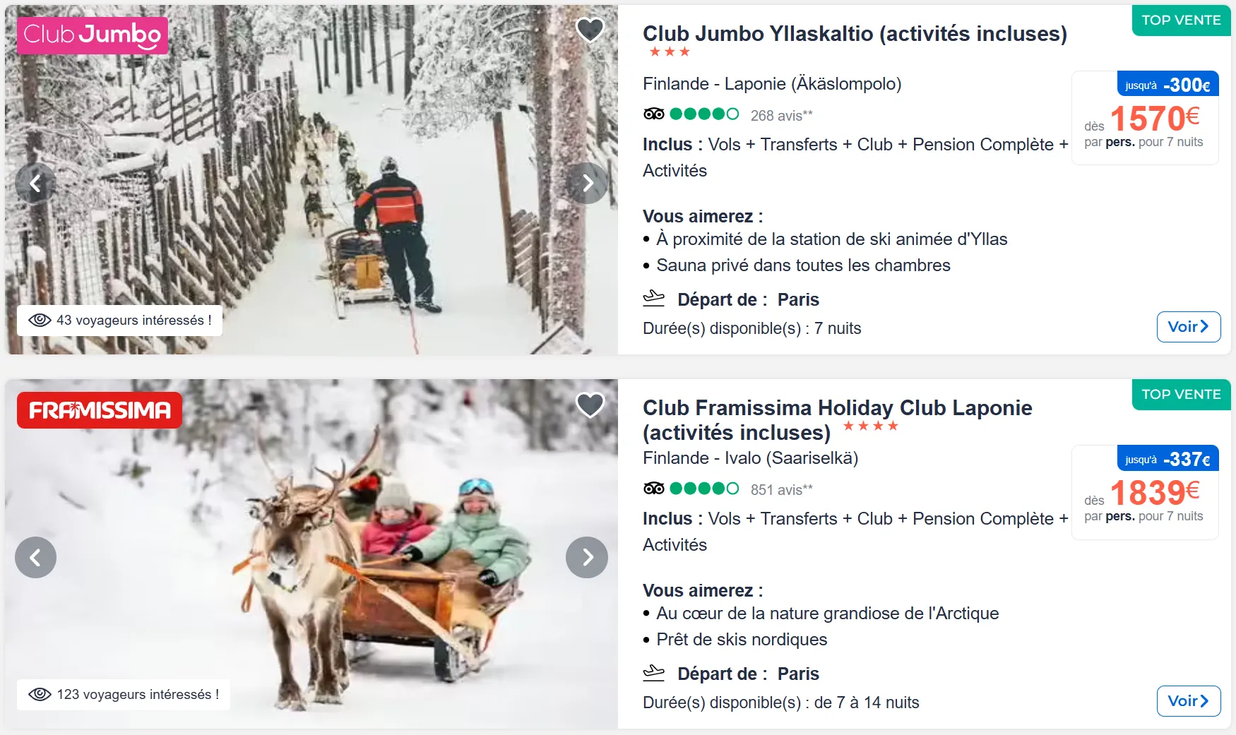 Séjours Laponie finlandaise pas cher