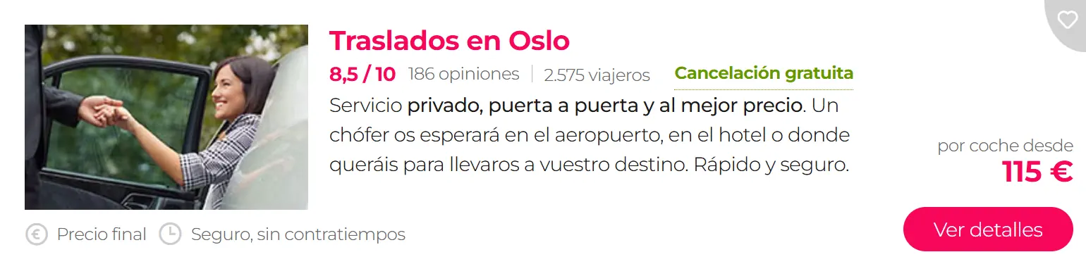 Traslado aeropuerto Oslo Transfert aéroport Oslo