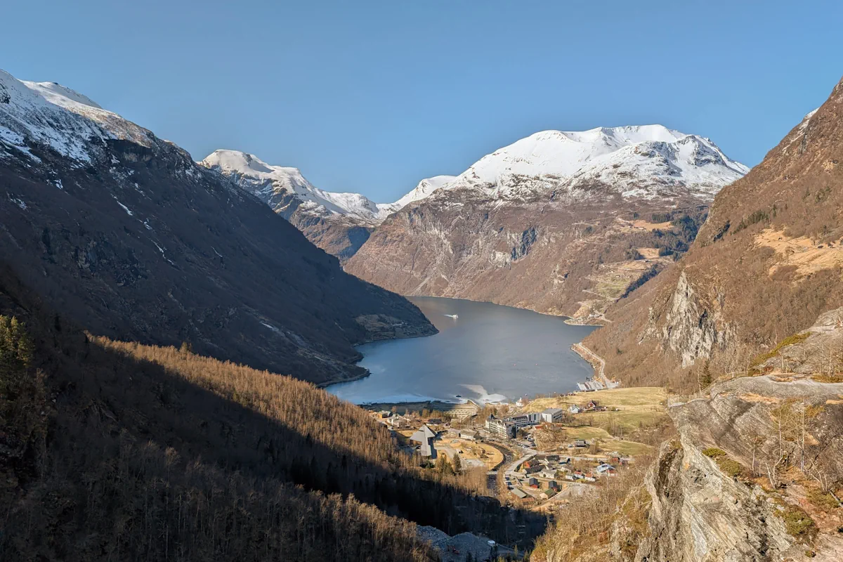 Vista mirador geiranger fjord Vista mirador geiranger fjord