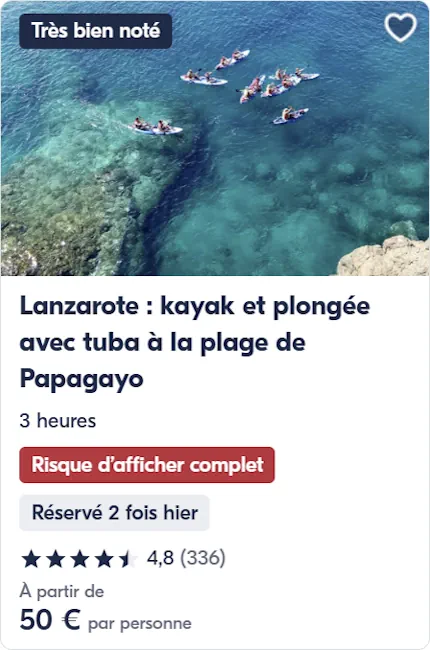 lanzarote faire kayak papagayo playa blanca