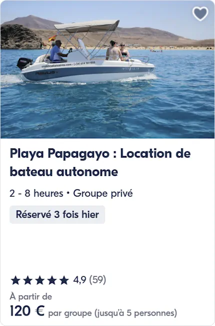 location bateau papagayo plage playa blanca lanzarote