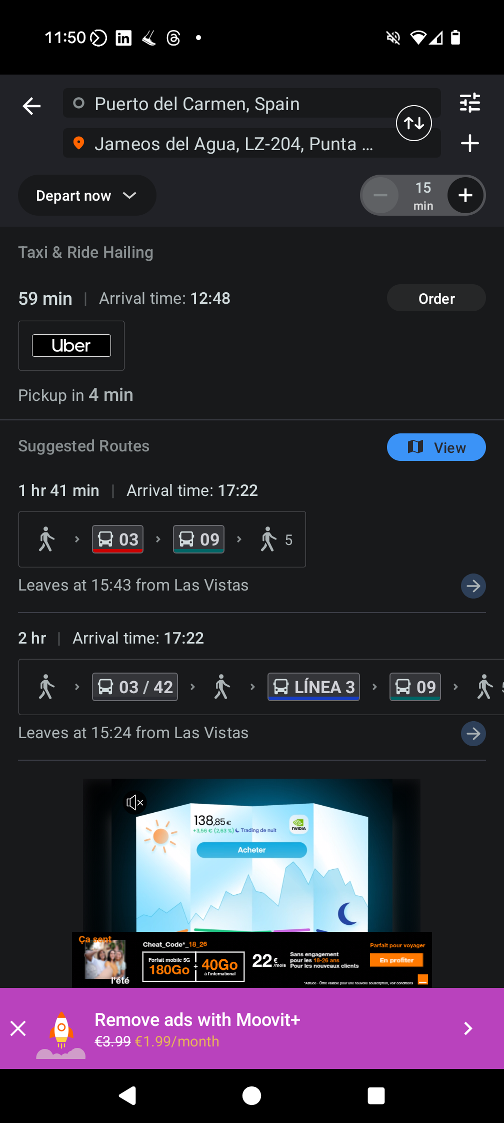 planificateur lanzarote moovit trajets