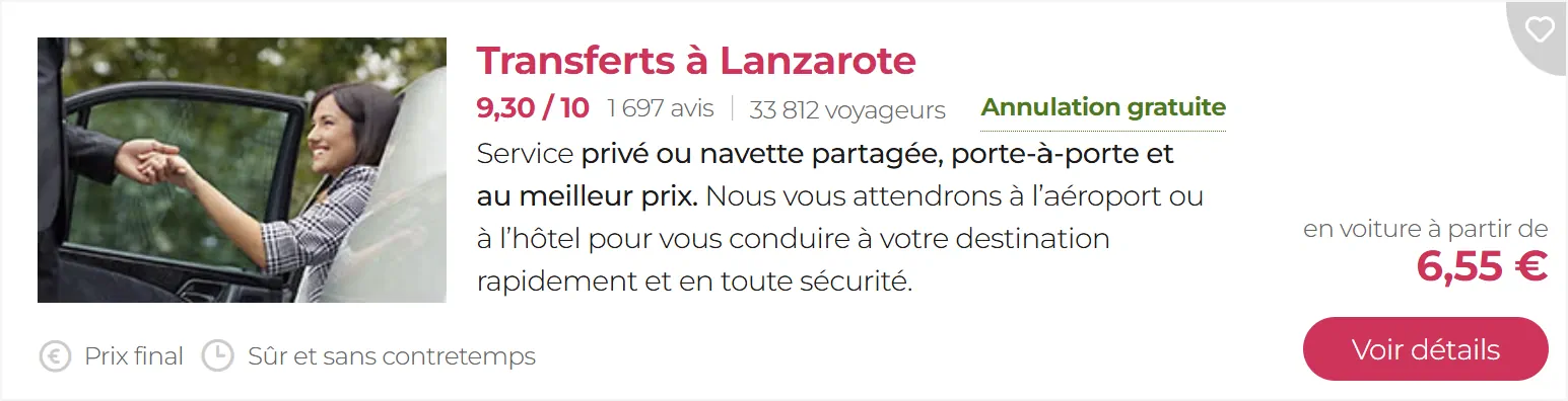 transfert aeroport lanzarote chauffeur privé