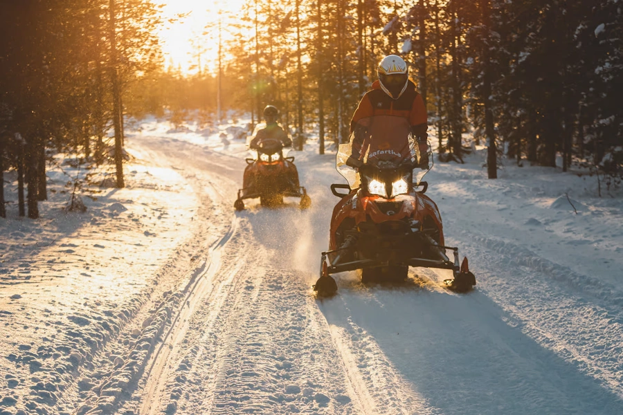 Excursión en moto de nieve y visita al pueblo de nieve ártico de Ylläs con Safartica, en la Laponia finlandesa