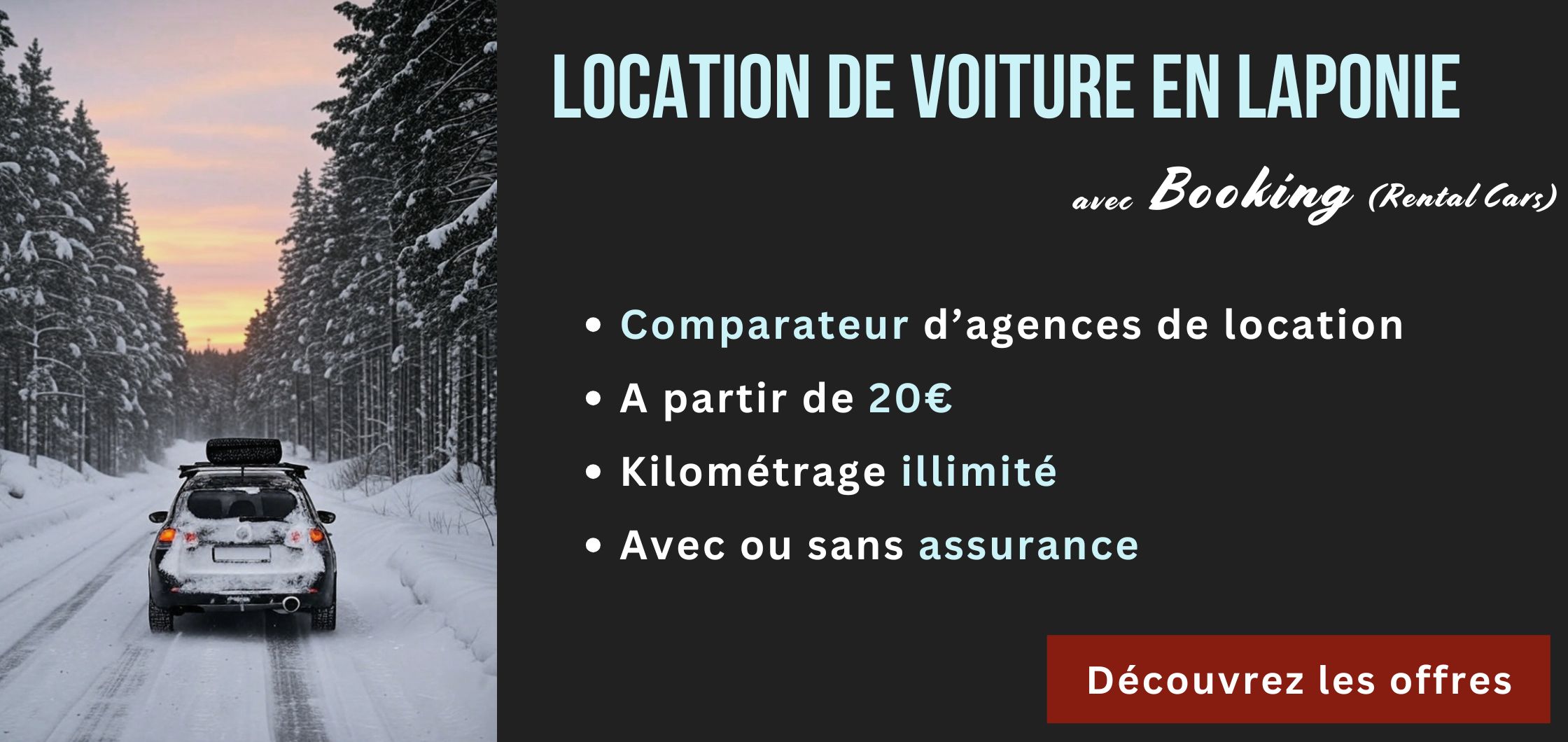 Location voiture pas chère laponie finlandaise