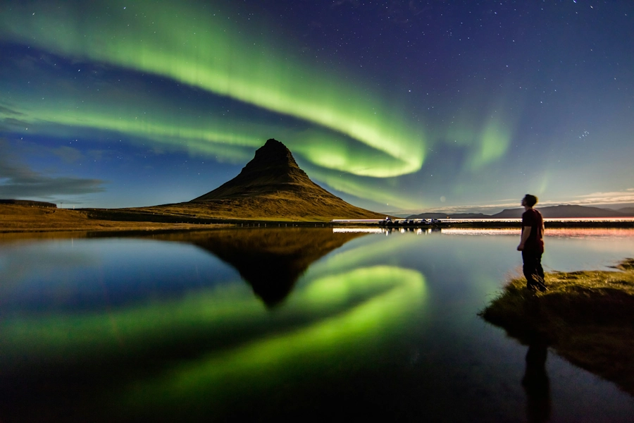 kirkjufell aurores broéales snaefellsnes islande