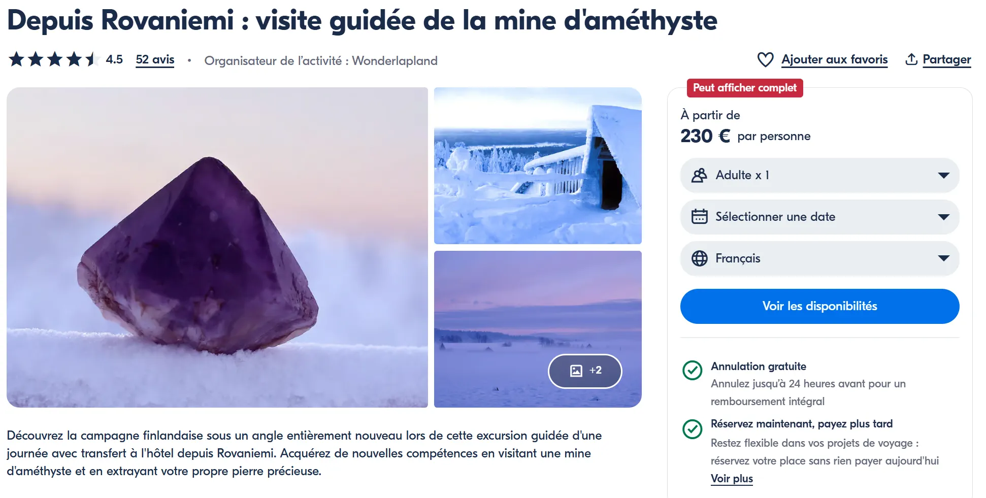 visiter mine amethyste luosto rovaniemi laponie finlandaise