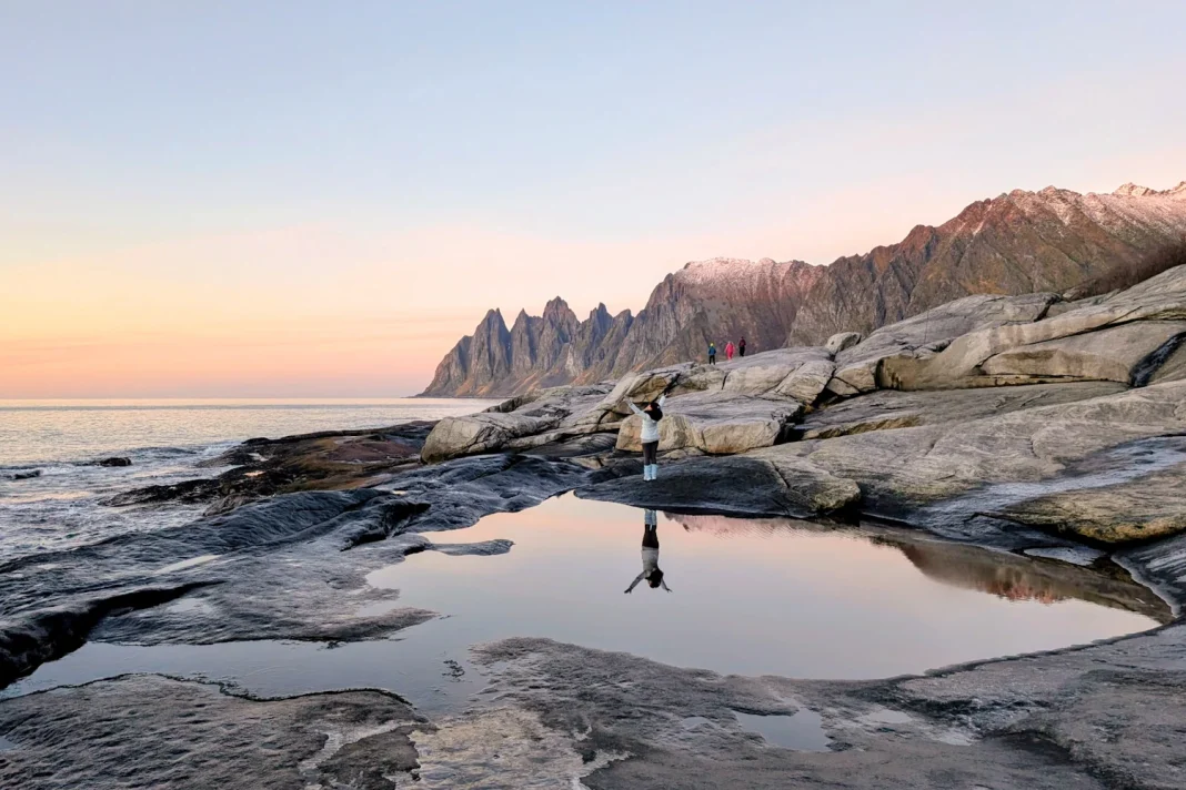 Coucher de soleil visite Senja Tungeneset