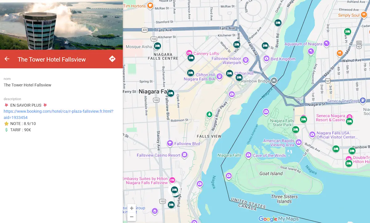 Carte des logements chutes du niagara Carte des logements chutes du niagara