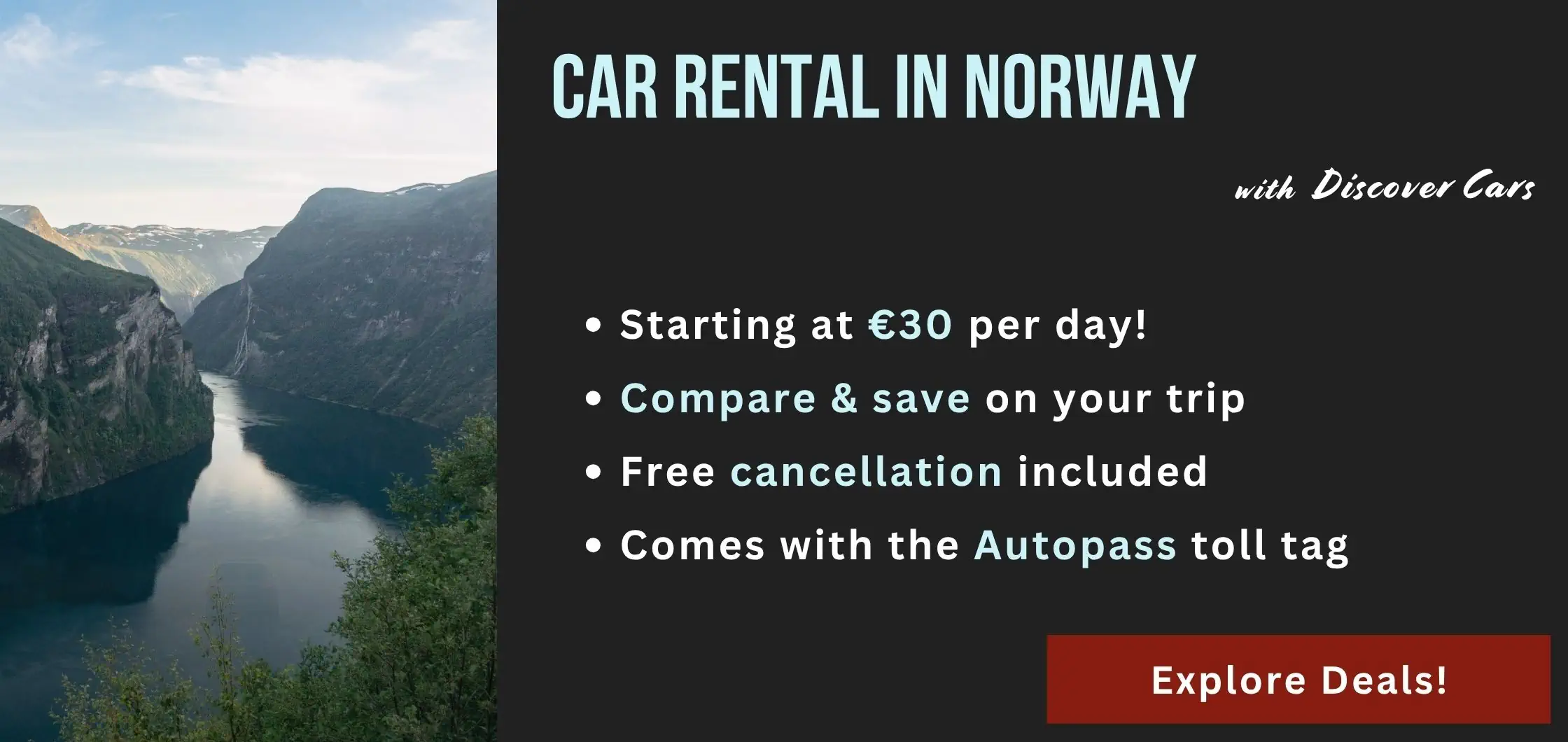 Rent cheap car norway fjords summer