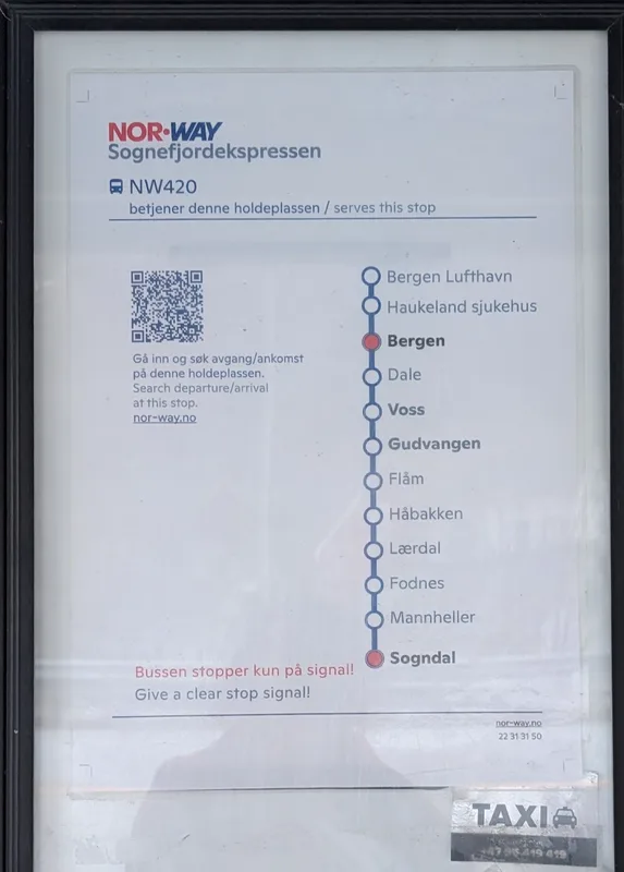 Horaires bus bergen flam gudvangen naeroyfjord