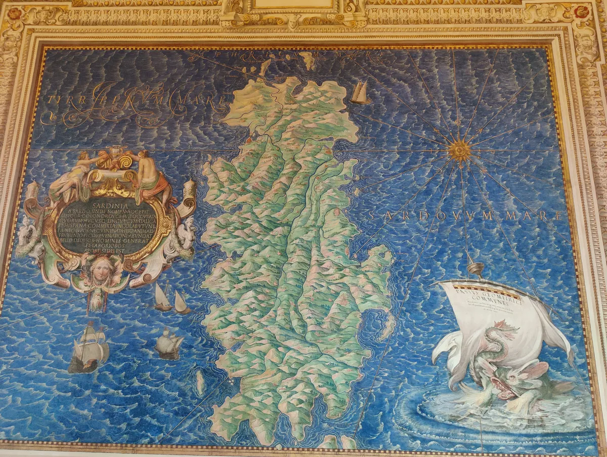 Carte murale peinte de la Sicile au XVIe siècle dans la Galerie des Cartes du Musée du Vatican