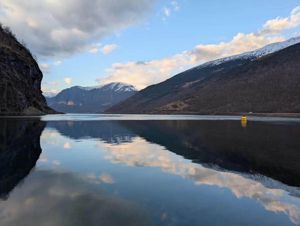fjord flam coucher de soleil
