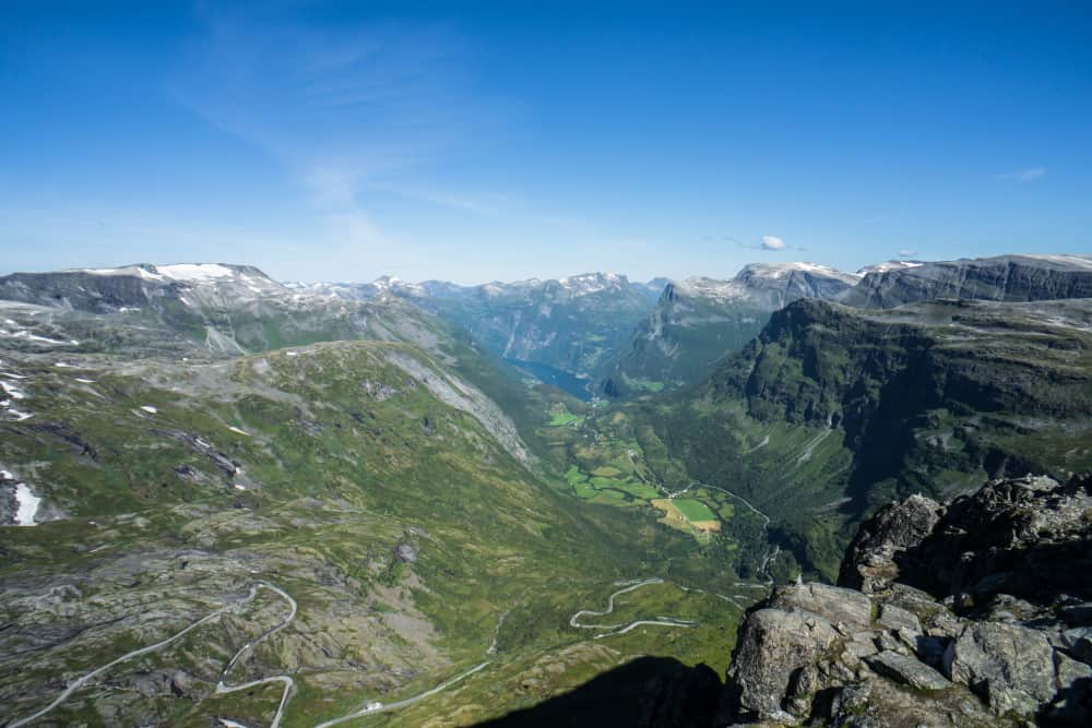 View of Geirangerfjord from the Dalsnibba viewpoint in Norway