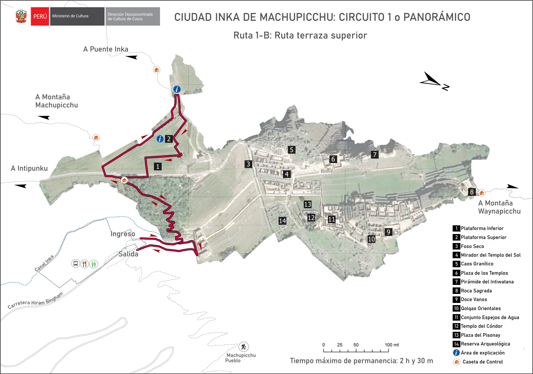Machu Picchu itinéraire circuit 1 B Machu Picchu itinéraire circuit 1 B
