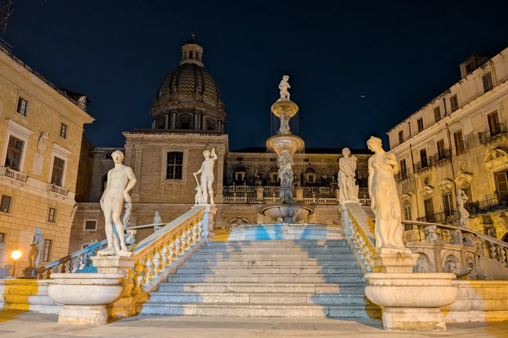 Nuit Palerme centre historique dormir fontaine pretoria