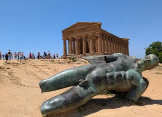 Visiter les temples d’Agritente depuis Palerme, comment y aller, les informations pratiques Statue Icare Temple Agrigente Concordia Sicile