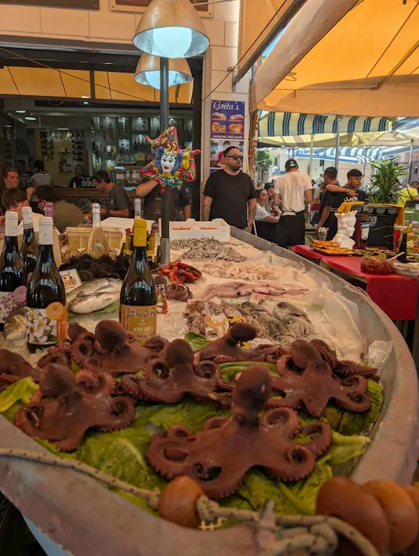 poulpes marché ballaro street food palerme