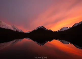 Quand partir en Norvège, mois par mois quels sont les meilleurs endroits ? Lac Nakkevatnet Tromso coucher de soleil