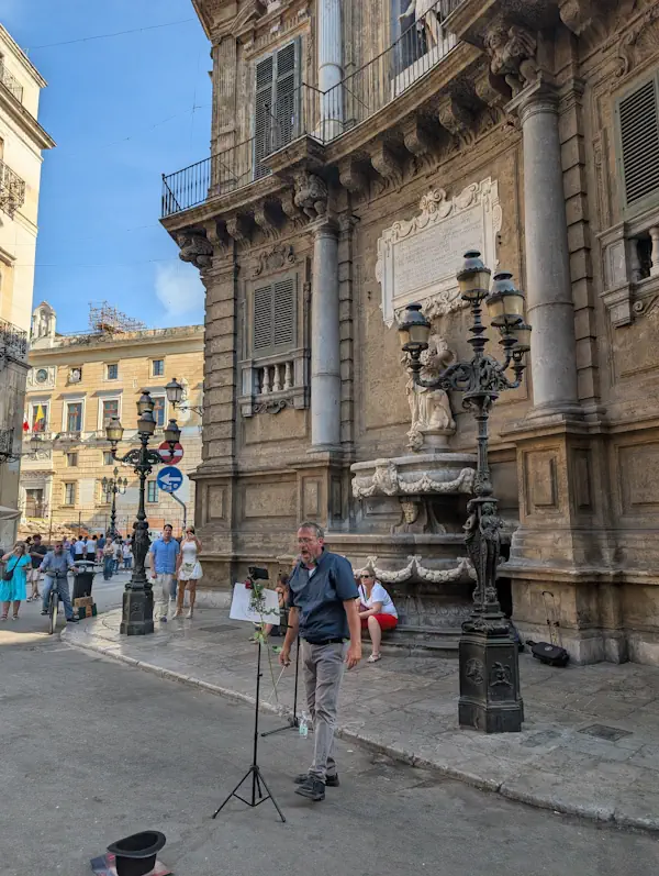 Chanteur Opera Place Quattro Canti Palerme