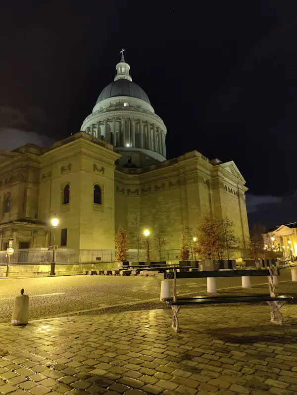 The Panthéon in Paris at night The Panthéon in Paris at night.