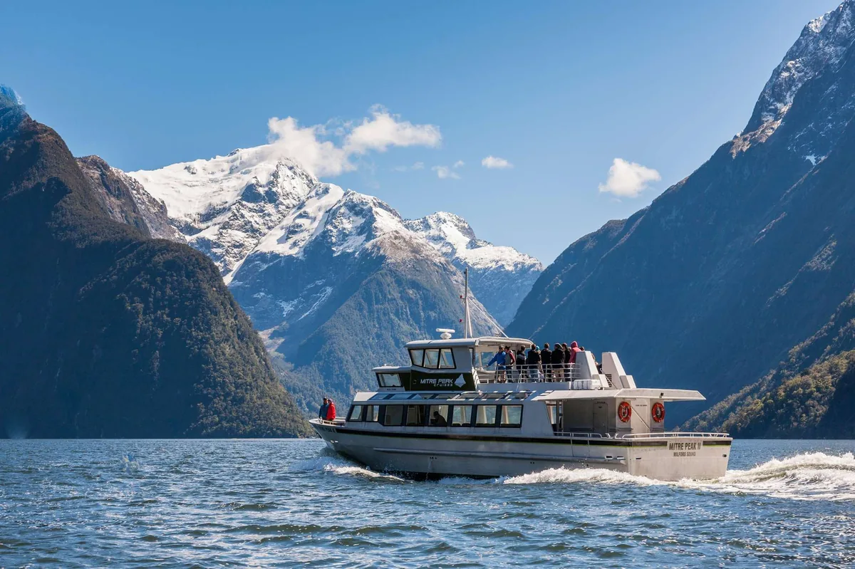 Milford Sound cruise smallest boat Mitre Peak Cruises New Zealand