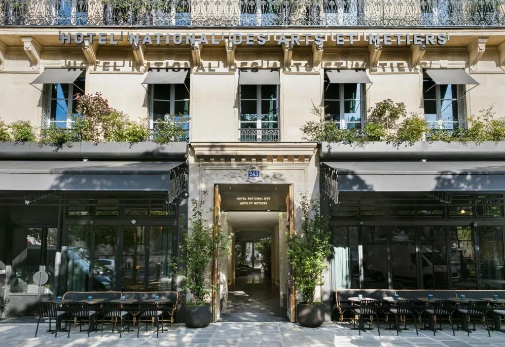 Hôtel National Des Arts et Métiers in Paris 3rd arrondissement, a 4-star boutique hotel on rue Saint-Martin in the heart of Le Marais with a rooftop terrace and Italian restaurant