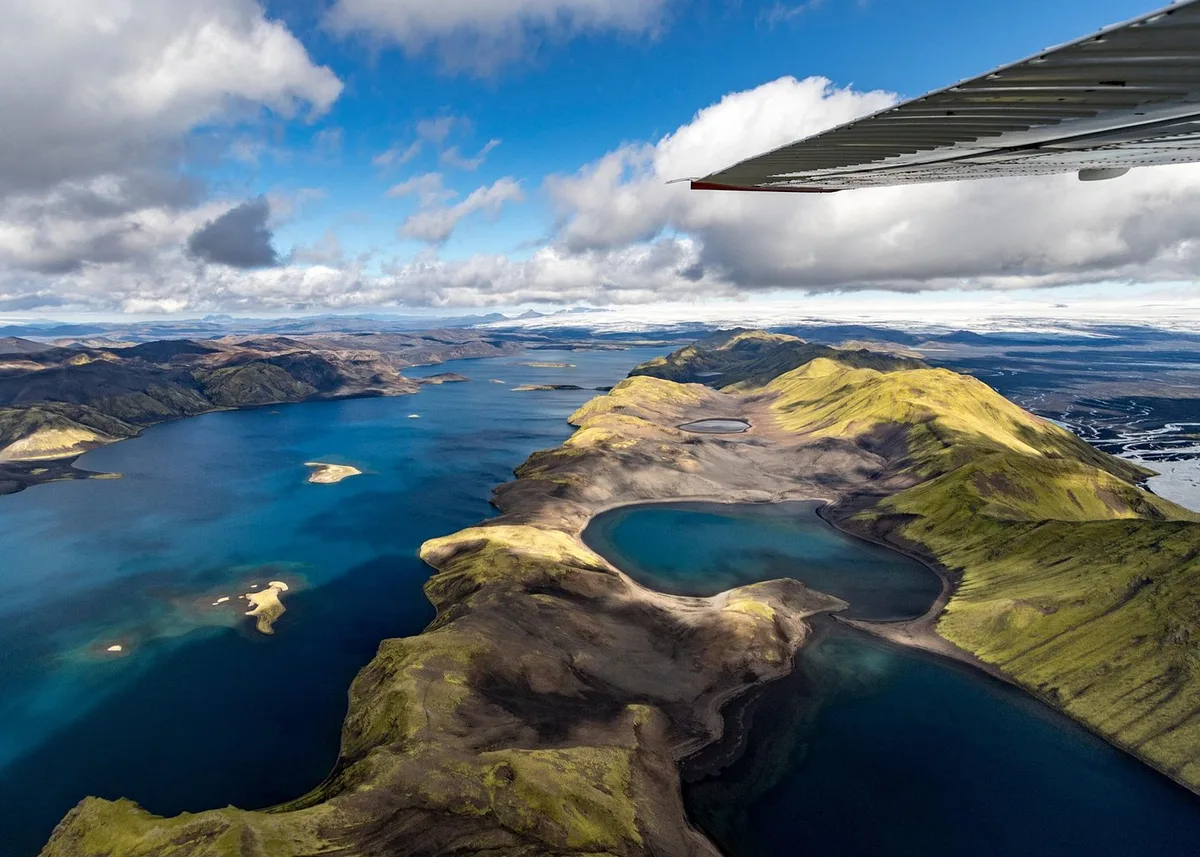 Scenic flight over Vatnajökull, Grímsvötn and Landmannalaugar from Skaftafell with Atlantsflug