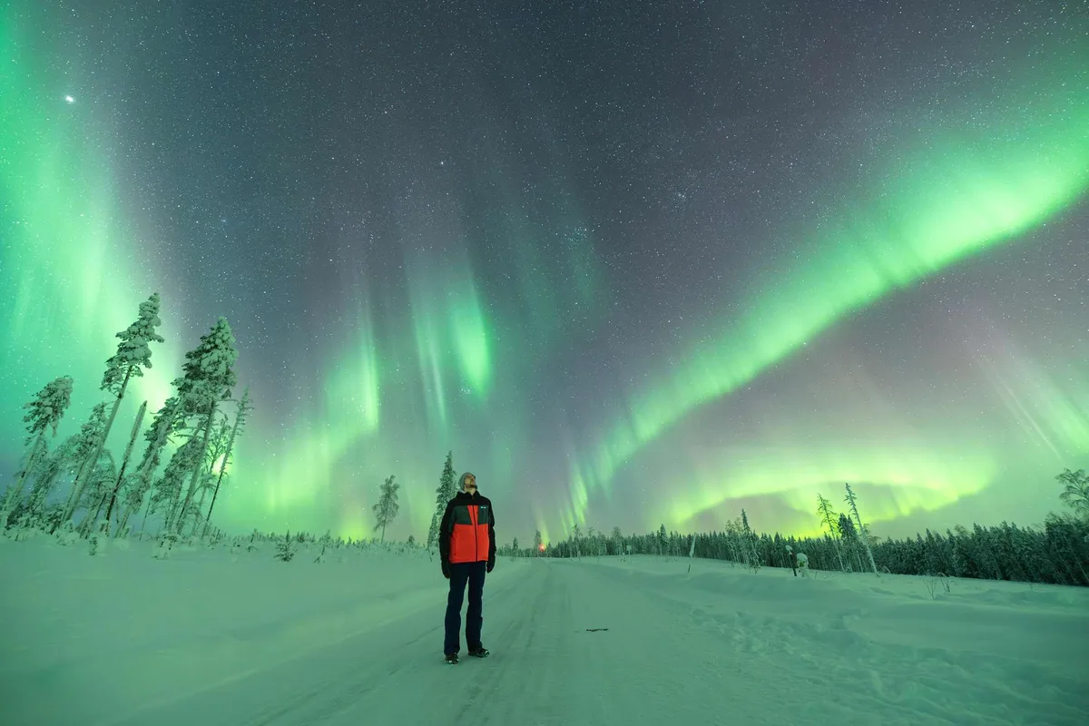 Northern lights hunt with Lapland Explorers Oy local guides and 100 percent money back guarantee in Rovaniemi Finnish Lapland